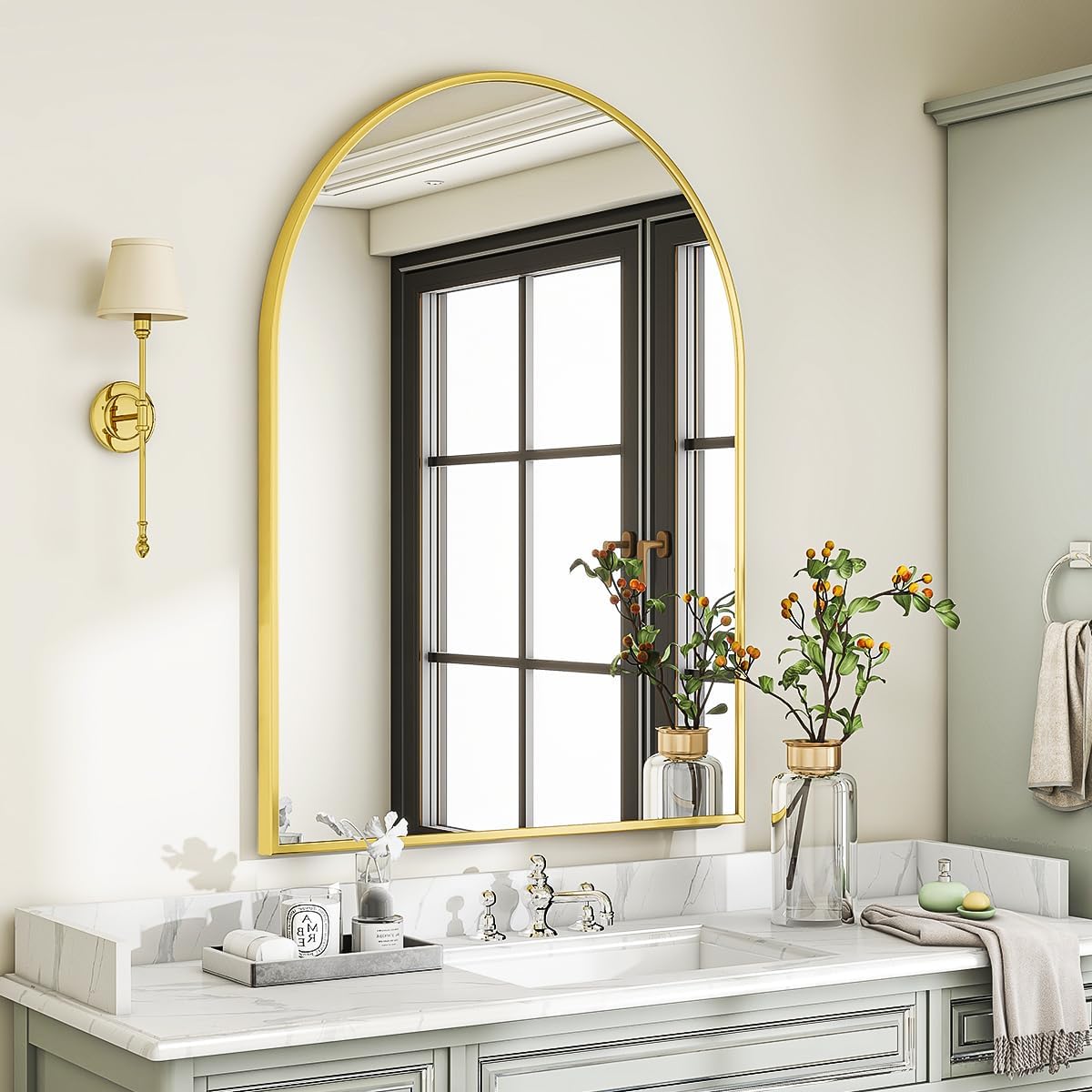 Arched Wall Mirror, inch Arch Bathroom Mirror