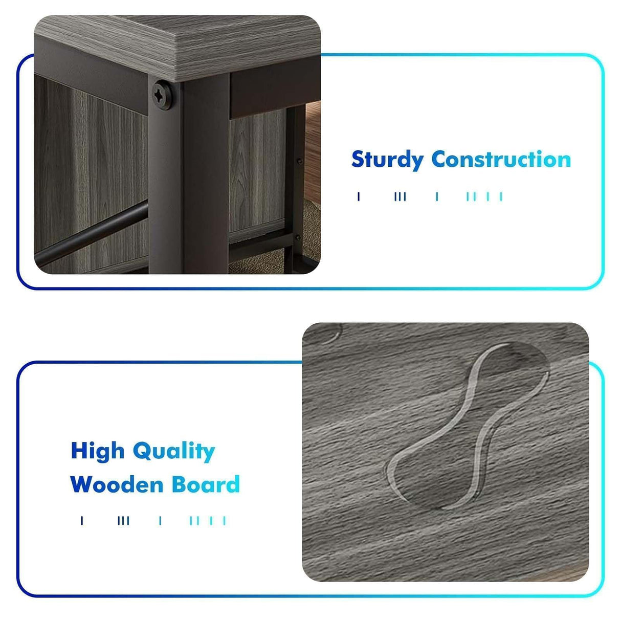 4-Piece Set with Desk Base Cabinet Hutch & Narrow Storage Cabinet