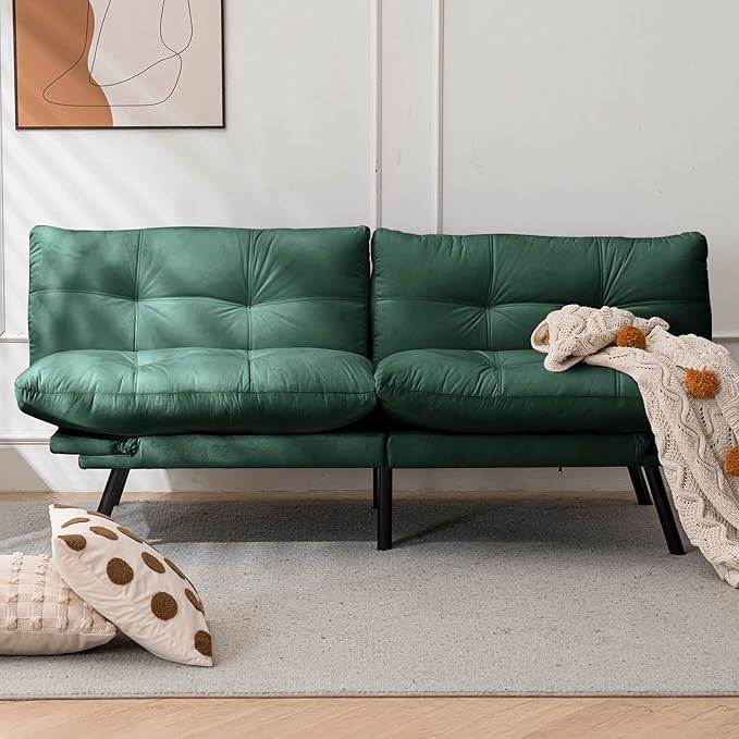 Convertible Futon Sofa Bed,71" Comfy Loveseat Sleeper Sofa