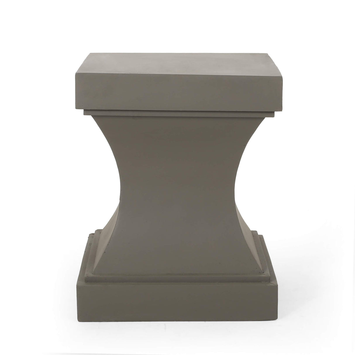Allison Outdoor Modern Lightweight Concrete Side Table, Light Gray