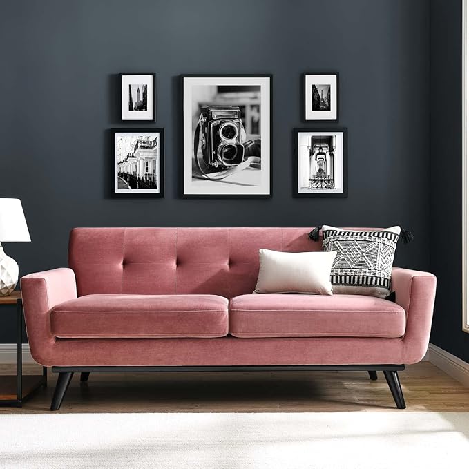 Engage Performance Velvet Loveseat, Gray