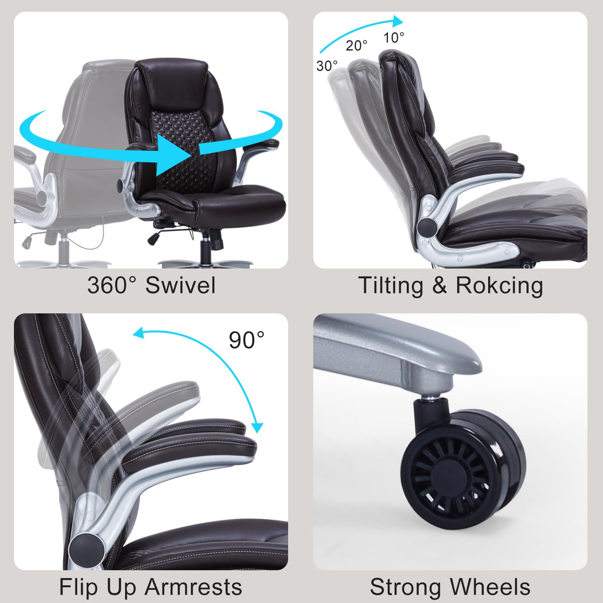 Ergonomic Executive Office Chair with Adjustable Lumbar Support