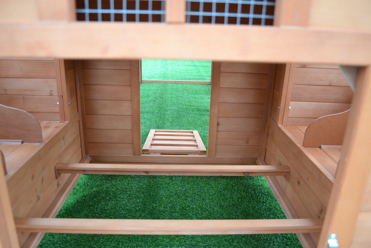 10' ft Wood Chicken Coop Backyard Hen Run House Chicken 6 Nesting Box & Run