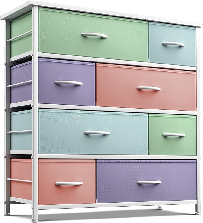 Dresser with 8 Drawers - Furniture Storage Chest for Kidās, Teens, Bedroom, Nursery,