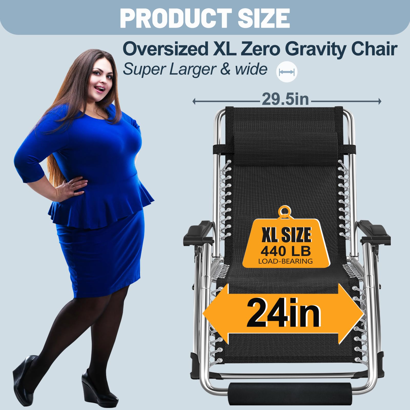 ZenFold Oversized Zero Gravity Recliner with Removable Soft Pad