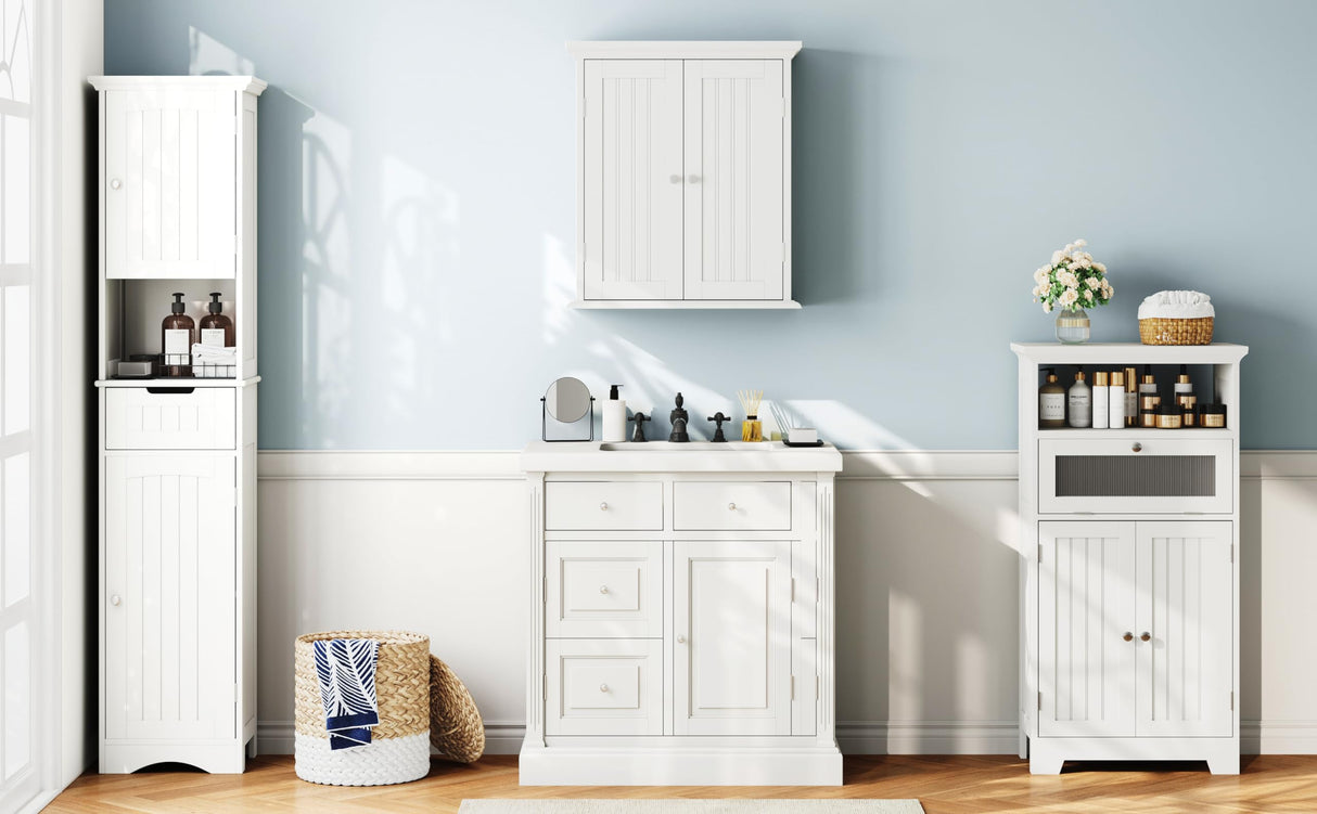 67" Tall Bathroom Storage Cabinet Freestanding