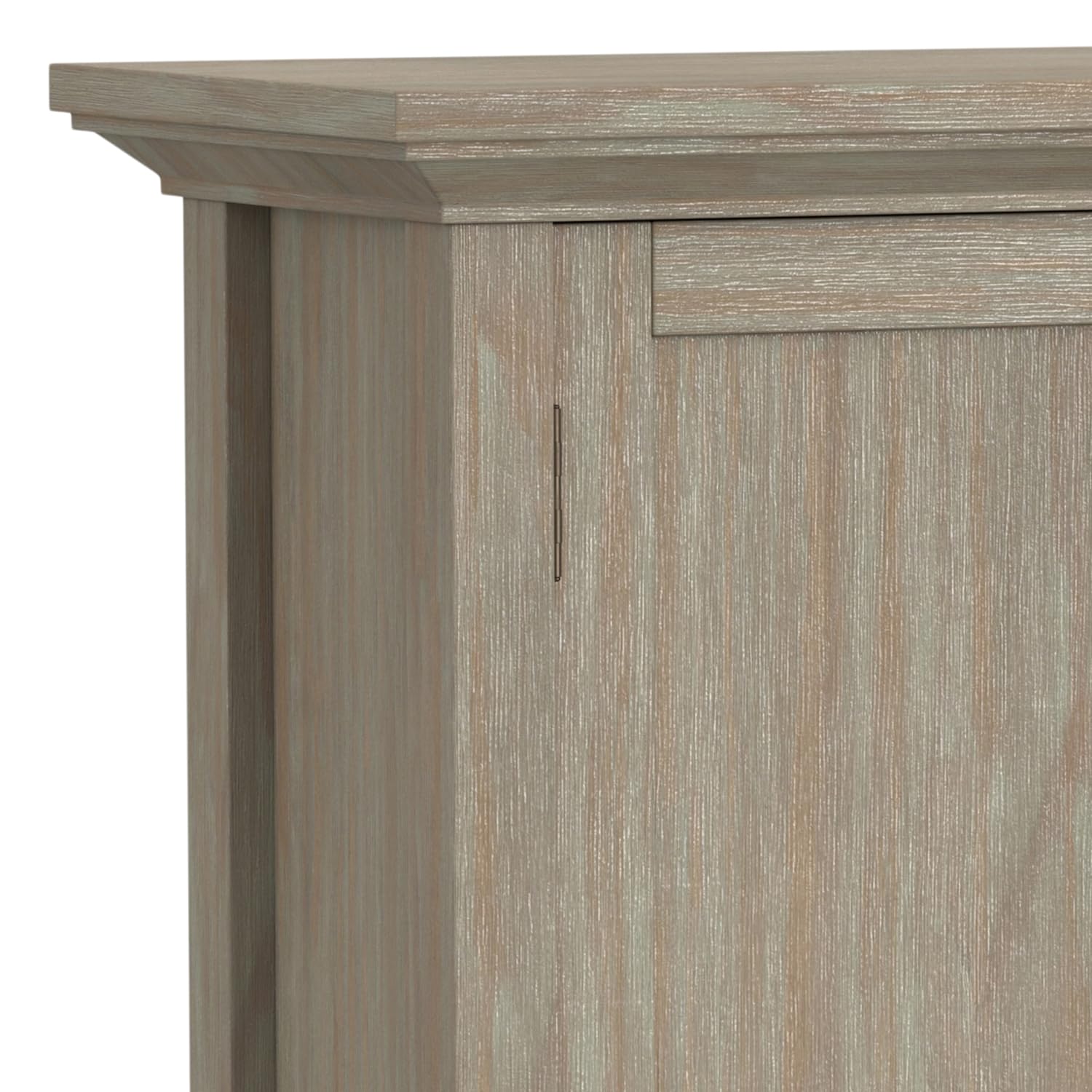 Redmond SOLID WOOD 32 inch Wide Transitional Low Storage Cabinet in Distressed Grey