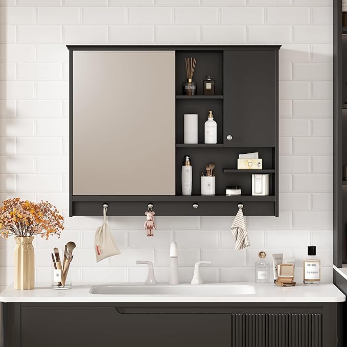 30 36 Inch Wall Mounted Medicine Cabinet, Bathroom Storage Cabinet