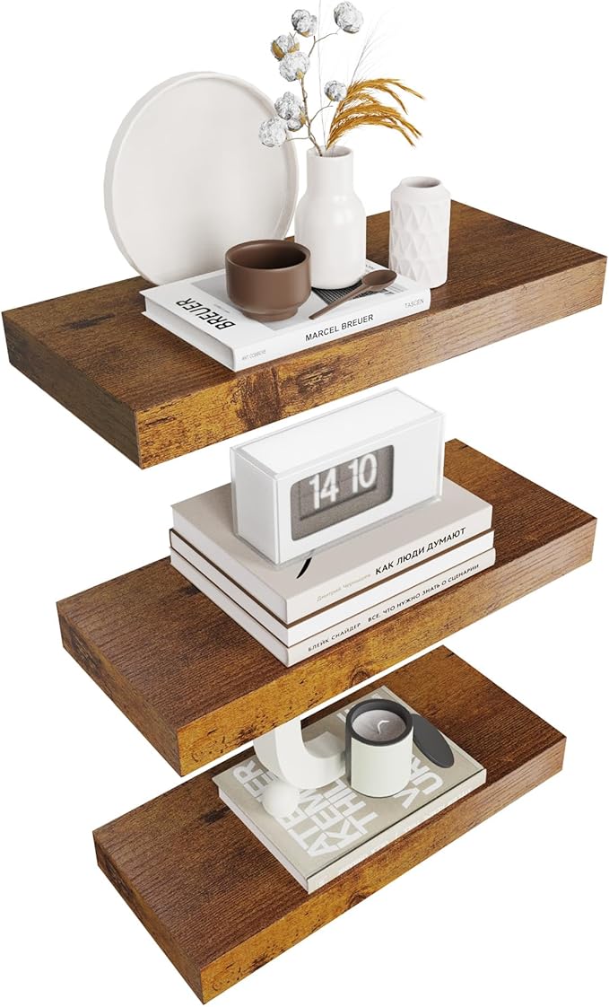 Floating Shelves for Wall Brown Wood Shelf for Bedroom