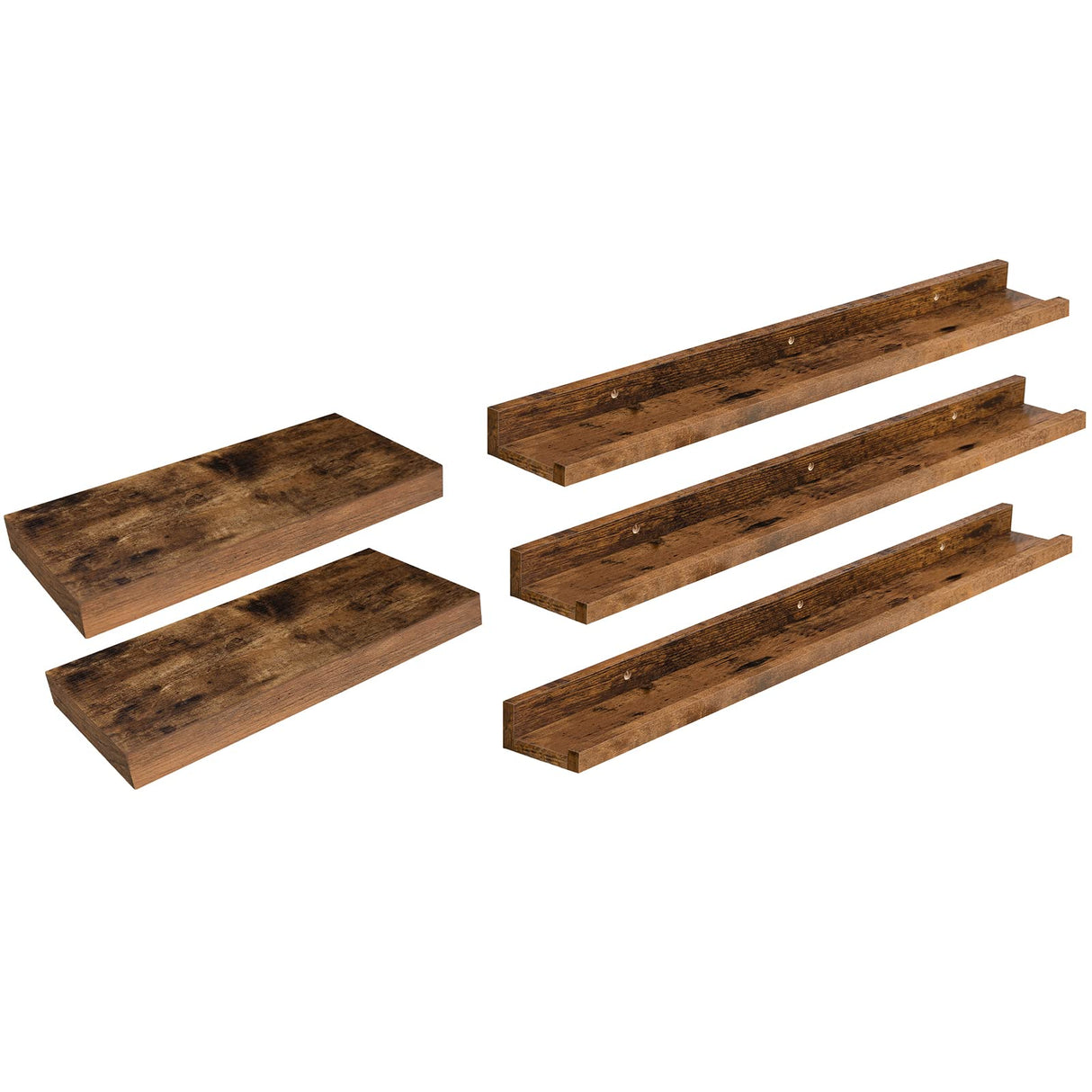 15.7 Inch Floating Shelves and 35.4 Inches Wall Shelf Bundle, Set of 2 and Set
