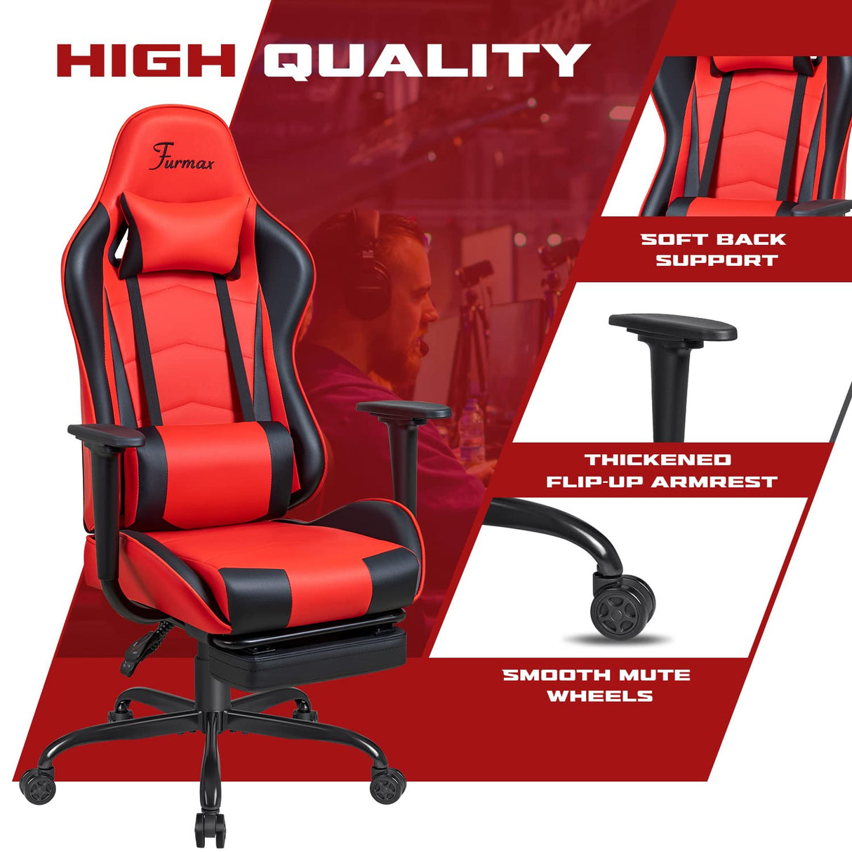 Ergonomic Gaming Office Chair with Lumbar Support