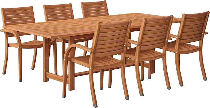 Arizona 9 Piece Oval Outdoor Dining Set | Eucalyptus Wood | Durable and Ideal for