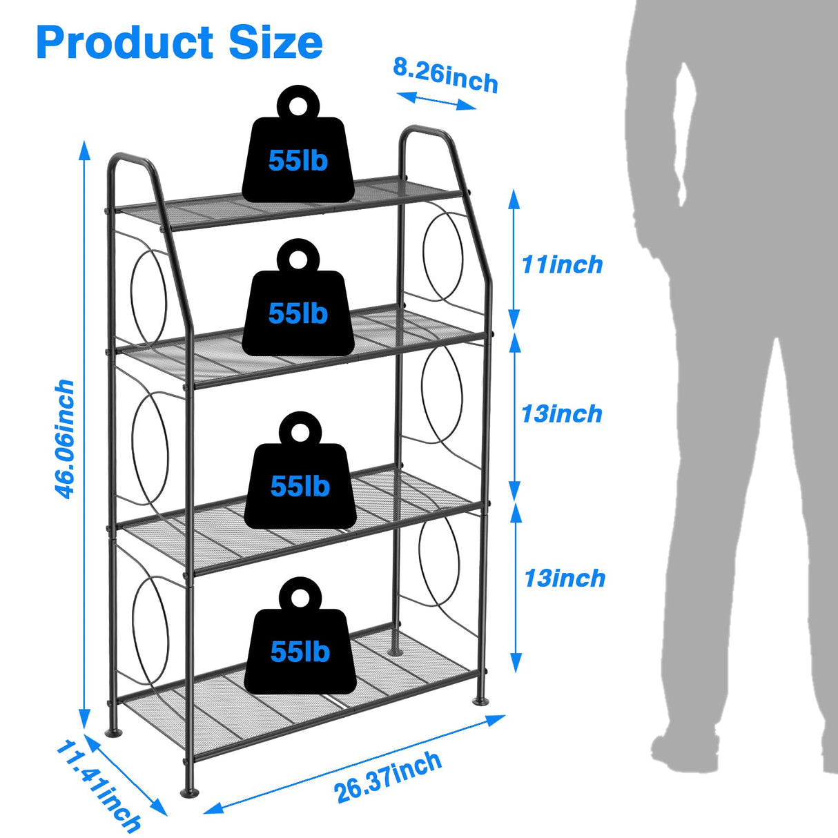 VyGrow 4-Tier Heavy-Duty Metal Plant Stand