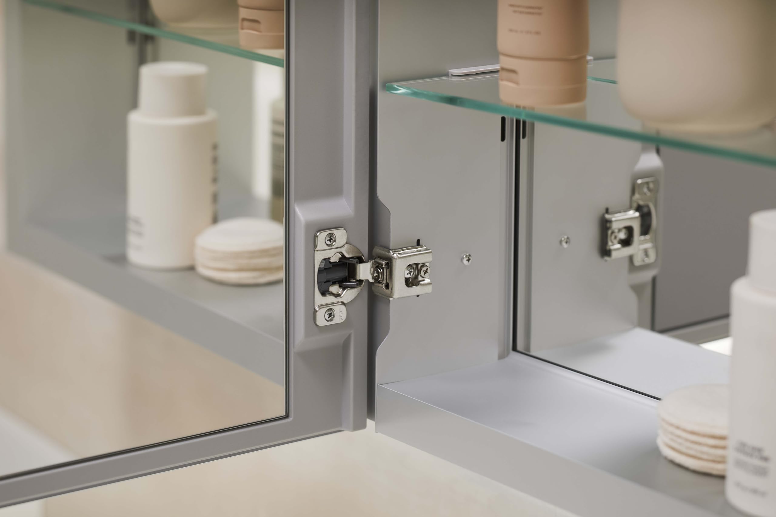 Embark Medicine Cabinet, Deep Storage with Adjustable Shelves and Arch Mirrored Door,