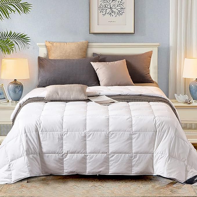 Winter White Goose Down Comforter King Size,Down Duvet Insert, 800 Fill Power