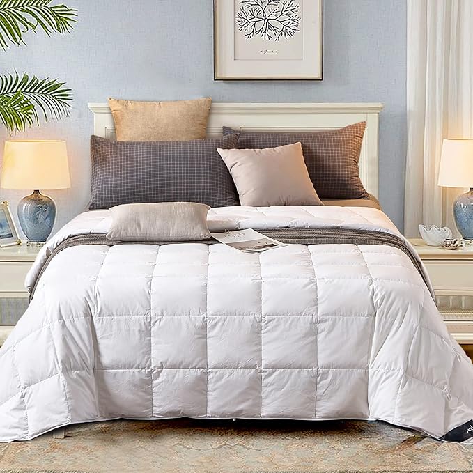 Winter White Goose Down Comforter Queen Size,Down Duvet Insert