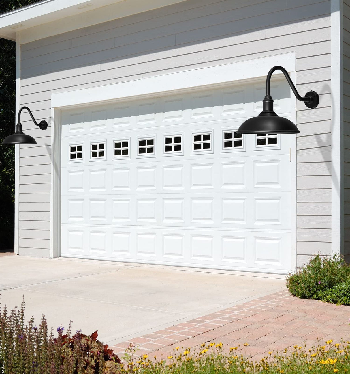 Outdoor Barn Lights 18 Inch Large Classic Gooseneck Light 2Pack,Dusk to Dawn Farmhouse