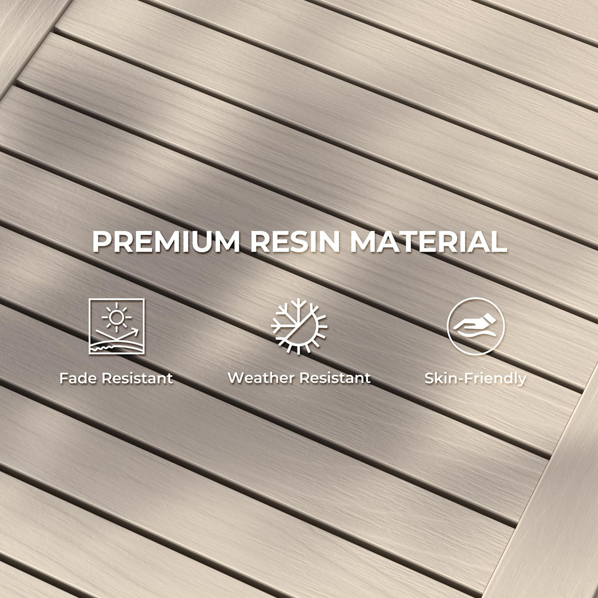 Chaise Lounge Chair Outdoor - Set of 2 with 5 Positions Adjustable Backrest