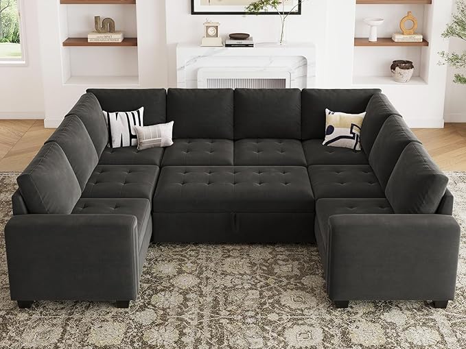 Secitonal Sleeper Sofa with Pull Out Couch Bed Modular Sectional Sofa