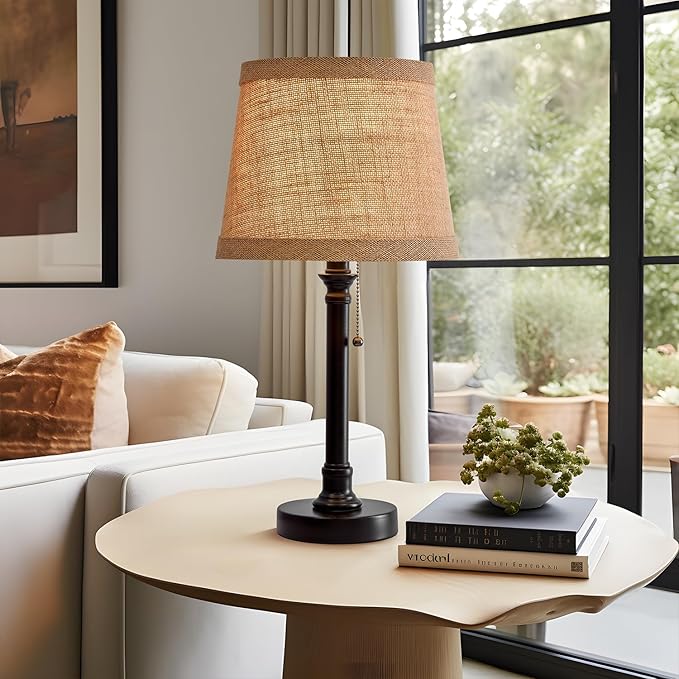 19.5" Small Table Lamp for Bedroom - Bedside Lamps for Nightstand