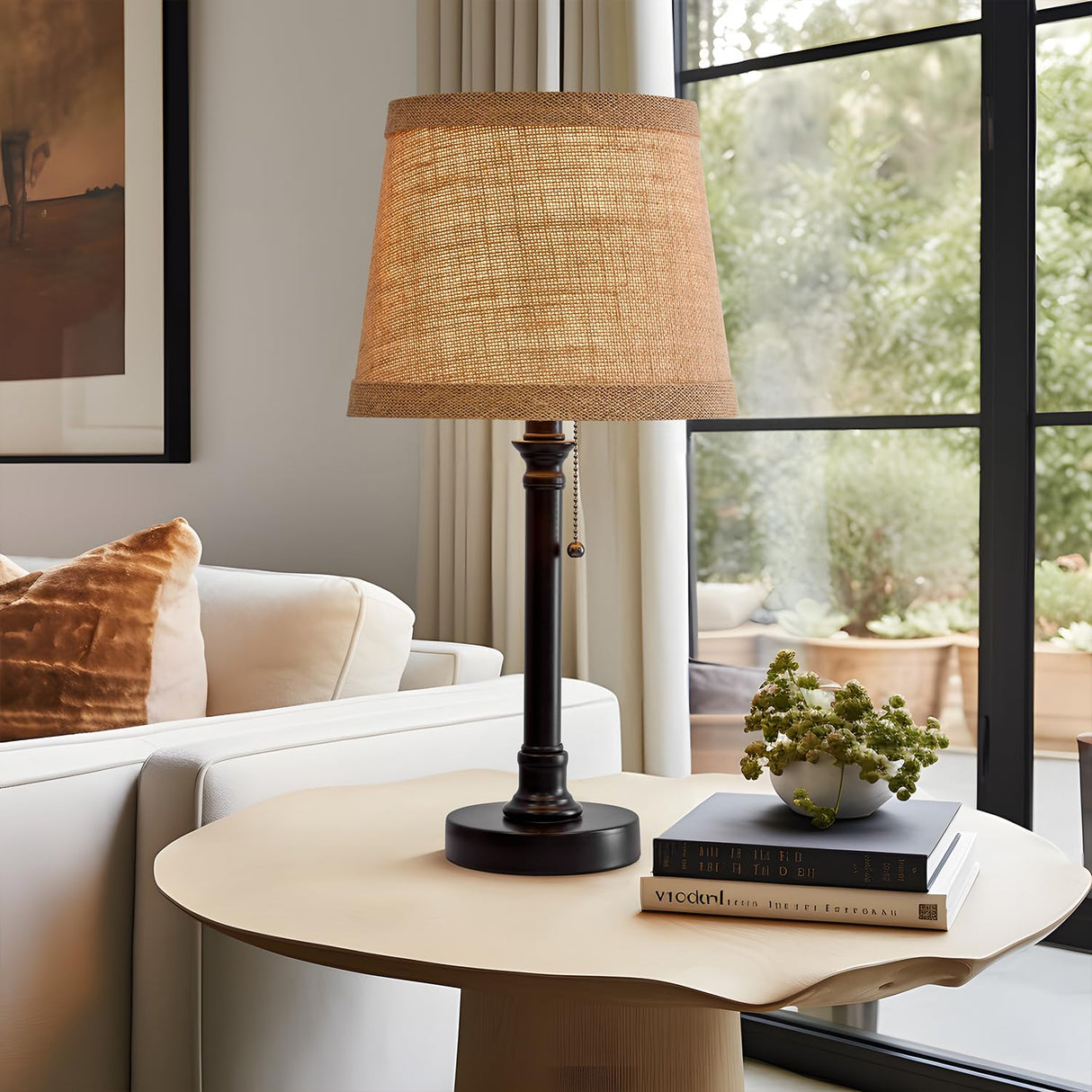 19.5" Small Table Lamp for Bedroom - Bedside Lamps for Nightstand