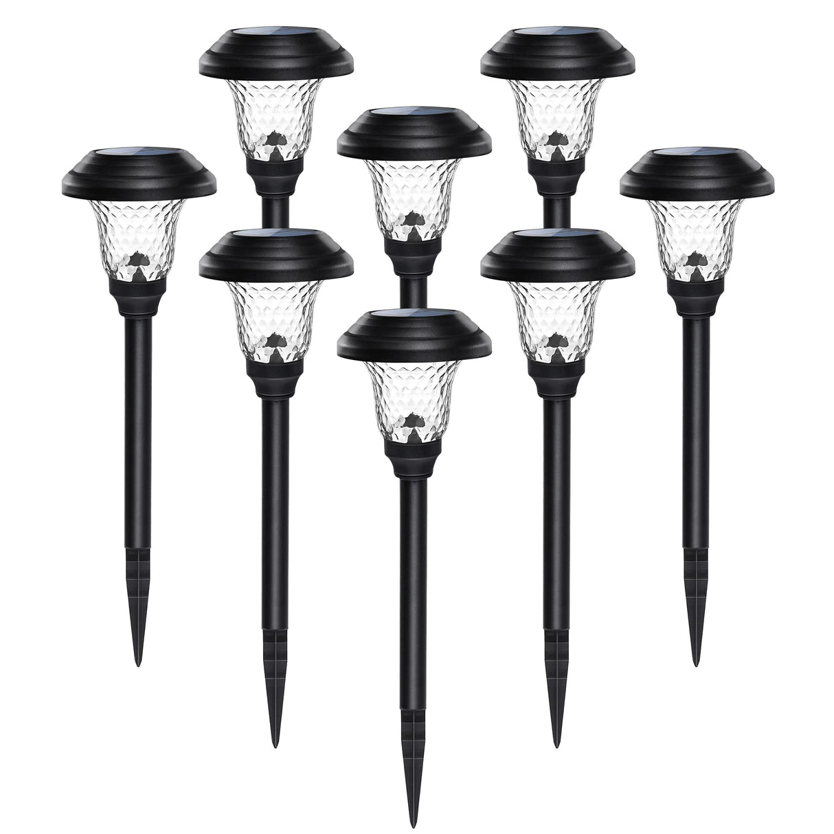 8 Pack Solar Pathway Lights, Solar Garden Lights Outdoor Warm White