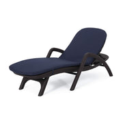 Home Chaise Lounge Set, Dark Brown + Navy Blue