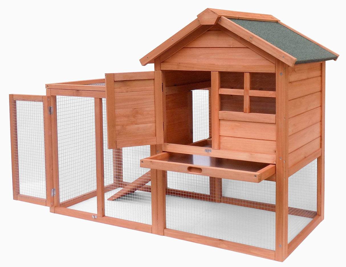 Rabbit Hutch Indoor and Outdoor Bunny Cage 2 Story Pet House Poultry Cage