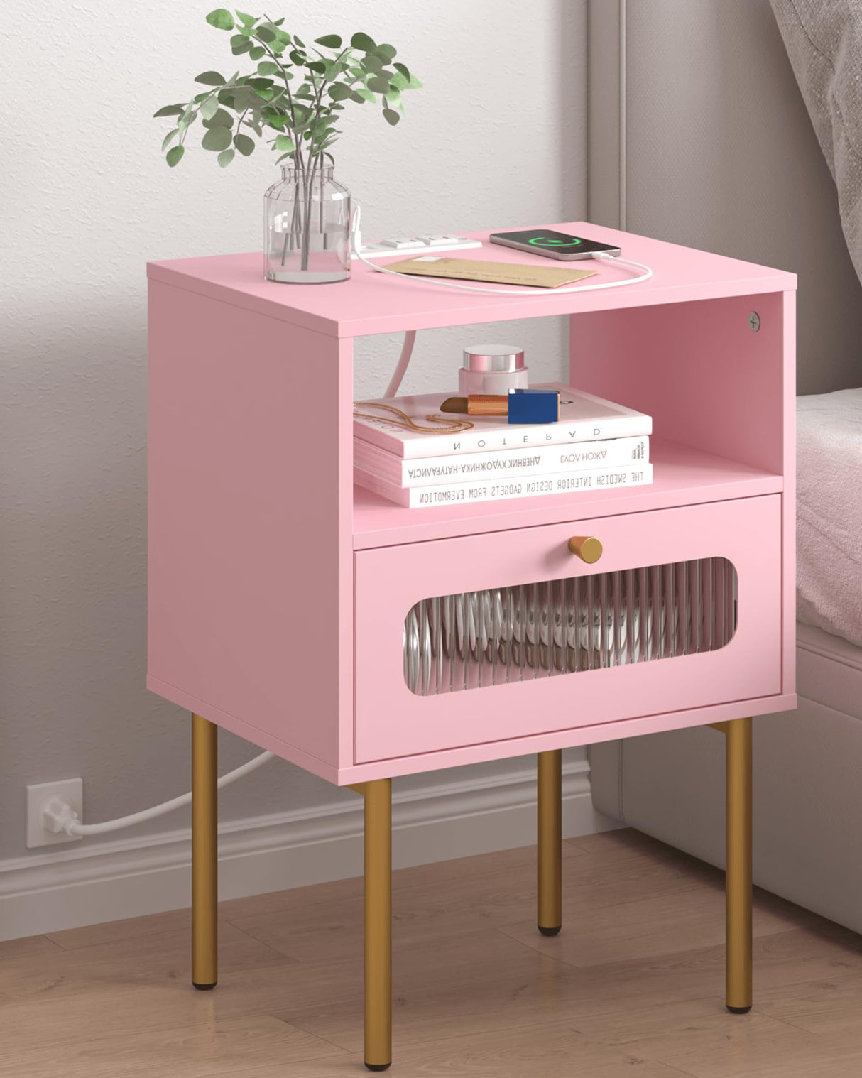 Modern Beside Table with Storage Drawer