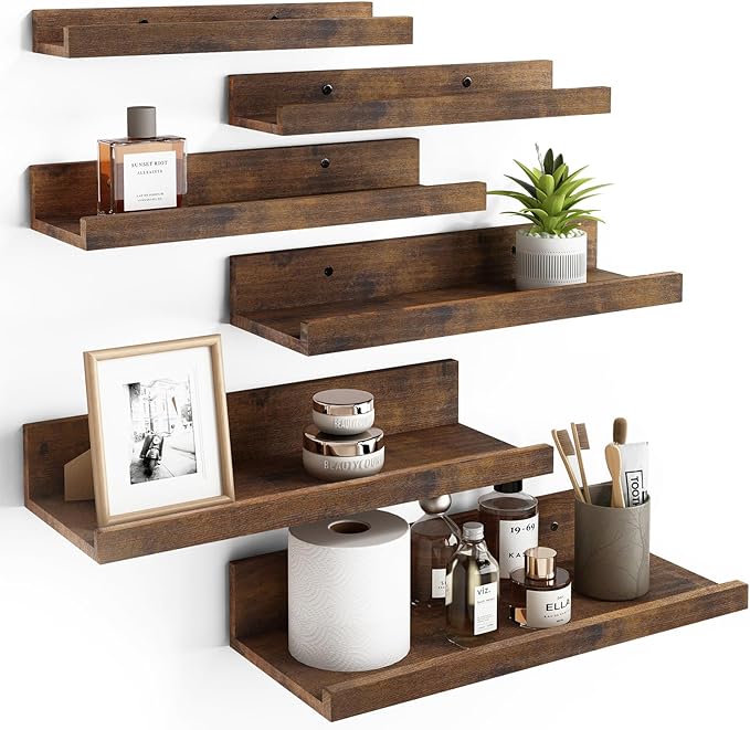 Floating Shelves, 6 Sets of Wall Mounted Shelves for Home Decor