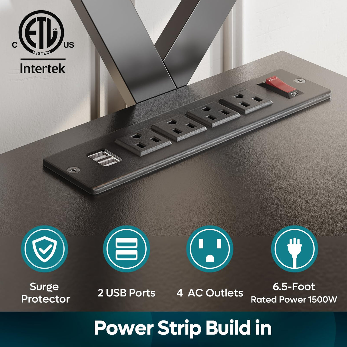 LED Entertainment Center with Power Outlets Gaming TV Stand for TV up to 65 Inch 55”