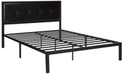 Cherie Faux Leather Classic Platform Bed Frame with Steel Support Slats, Queen