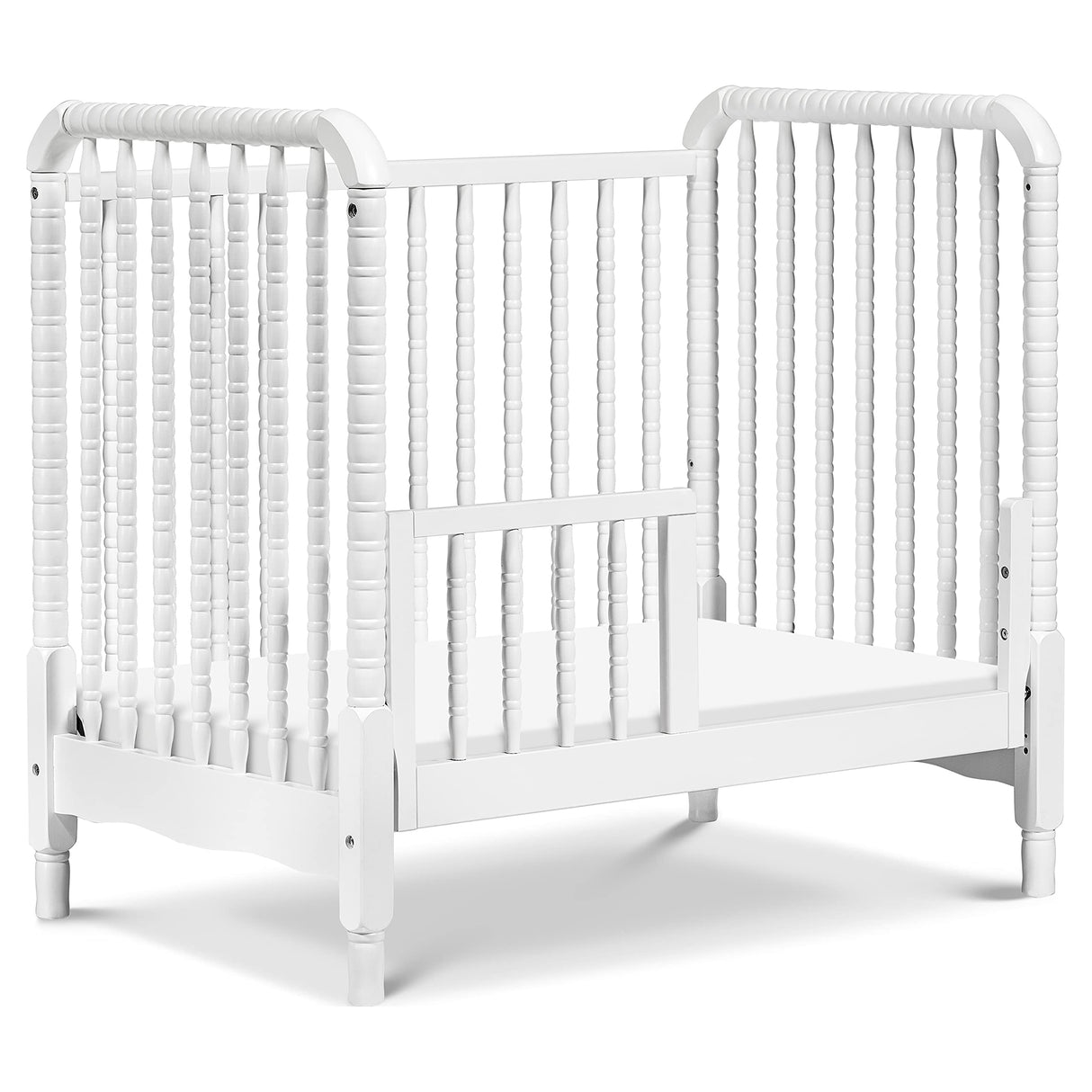 Lind 3-in-1 Convertible Mini Crib in White, Removable Wheels, Greenguard Gold Certified