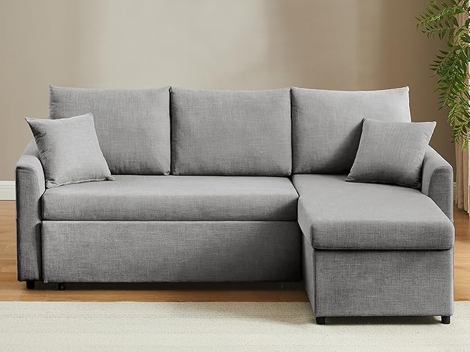 U Shaped Convertible Sleeper Sofa Bed, 108" Sectional Couch