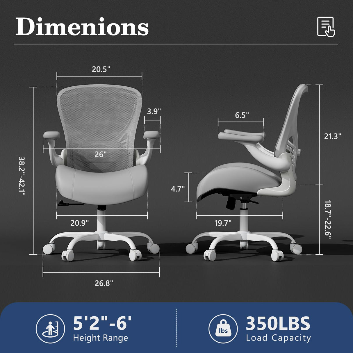 Ergonomic Office Chair with Memory Foam Seat and Adjustable Lumbar Support