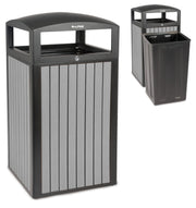 40 Gallon Commercial Outdoor Trash Can with Lid - Modern Heavy Duty Large Outdoor