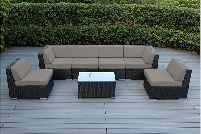 7-Piece Outdoor Patio Furniture Sectional Conversation Set