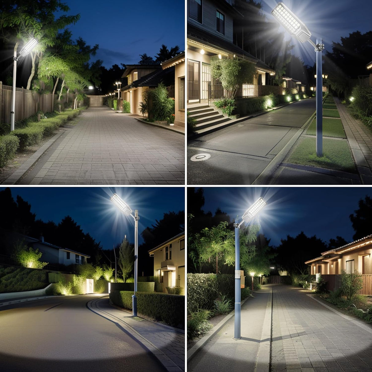 2Pack Solar Street Lights Outdoor Waterproof, 8000W Solar Lights Outdoor 7000K Street