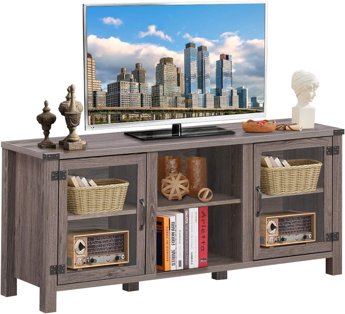 Farmhouse TV Stand, Living Room Console Storage Cabinet for TVs up to 65" Flat Screen
