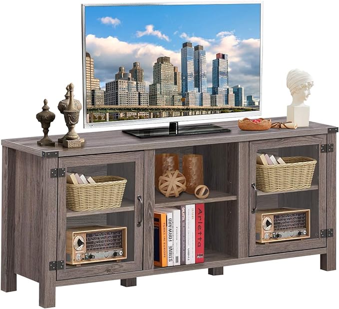 Farmhouse TV Stand, Living Room Console Storage Cabinet for TVs up to 65" Flat Screen