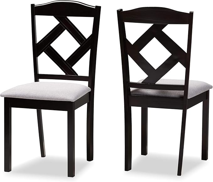 Ruth Dining Set and Dining Set Beige Fabric Upholstered and Dark Brown Finished 5-Piece