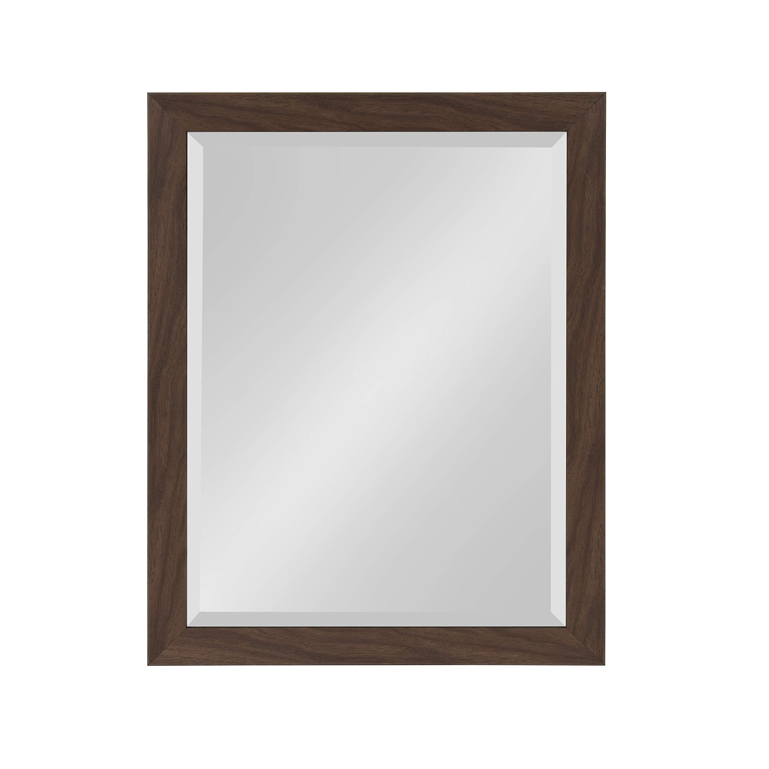 Beatrice Framed Decorative Rectangle Wall Mirror,  Walnut Brown