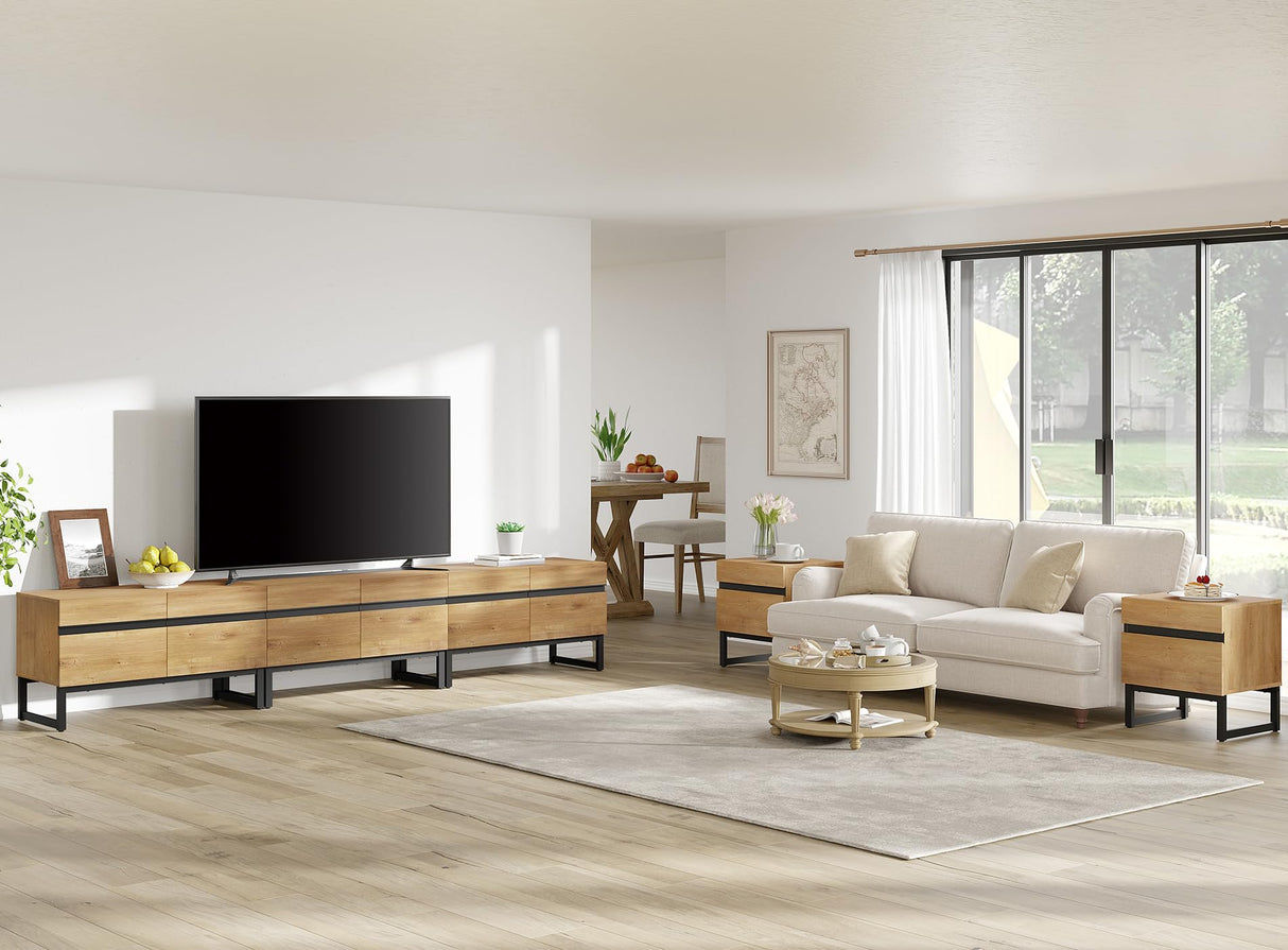 Modern End Table with 2 Drawers, Farmhouse Sofa Table