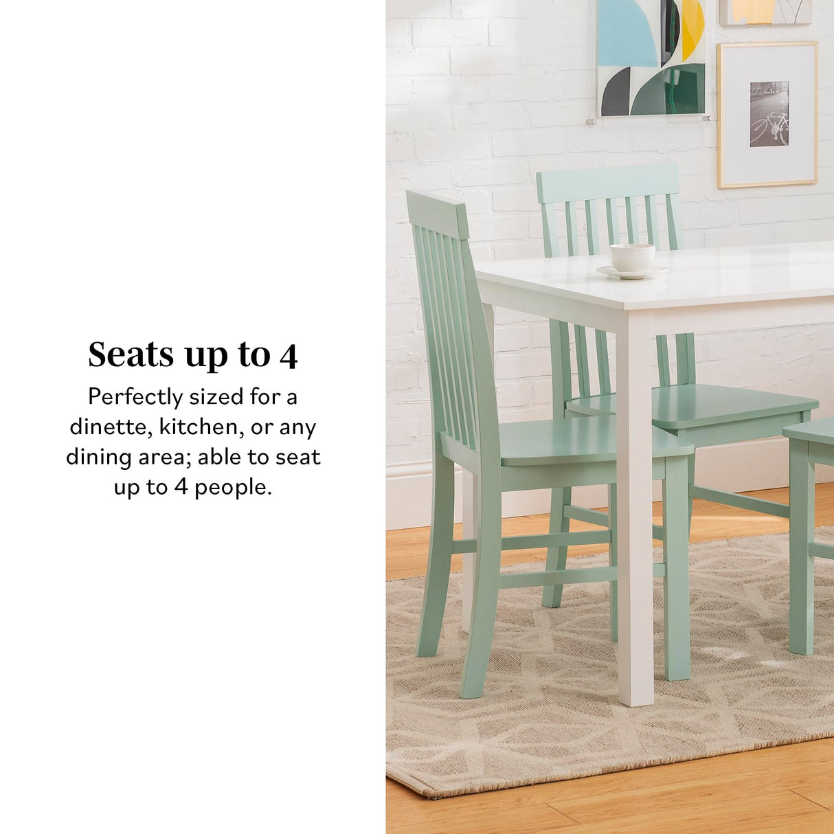 4 Person Modern Farmhouse Wood Small Dining Table Dining Room Kitchen Table Set 4