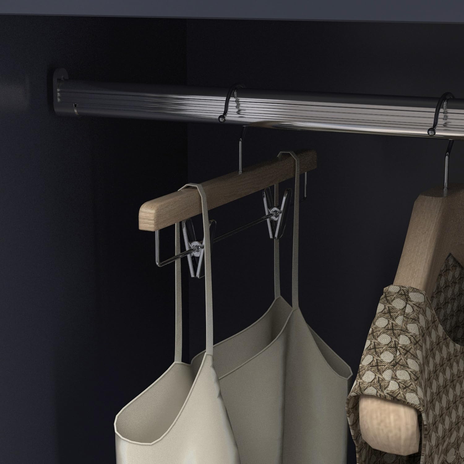 Wardrobe Armoire Closet with 2 Doors, Wooden Wardrobe Cabinet with 2 Drawers