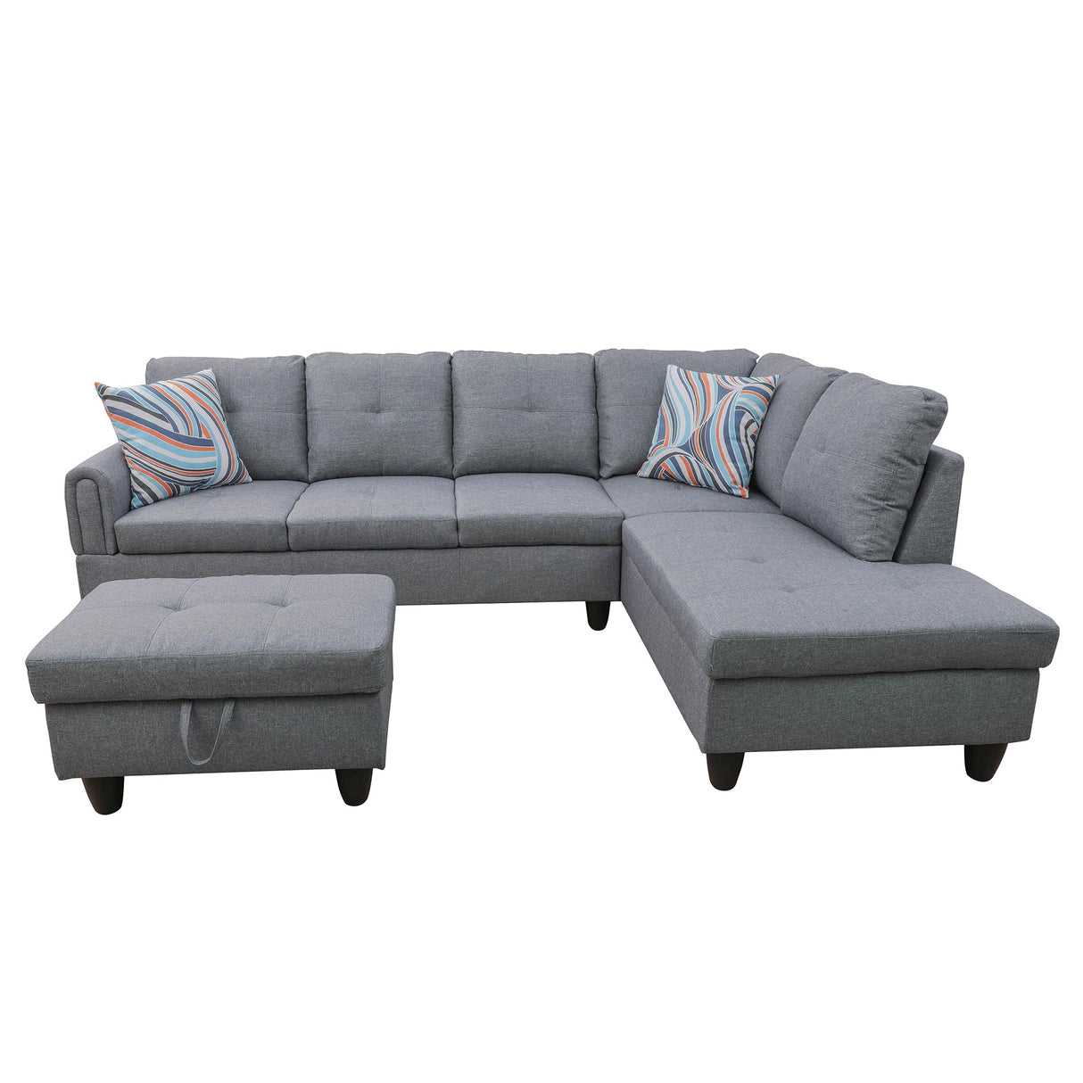 97 Inch Modern L Shape Sectional Sofa Set, Upholstered Corner Couch