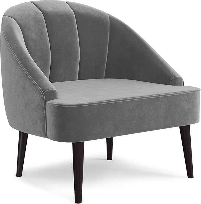 Harrah 33 Inch Wide Contemporary Accent Chair in Seafoam Blue Velvet fabric, For the Living and Family Room