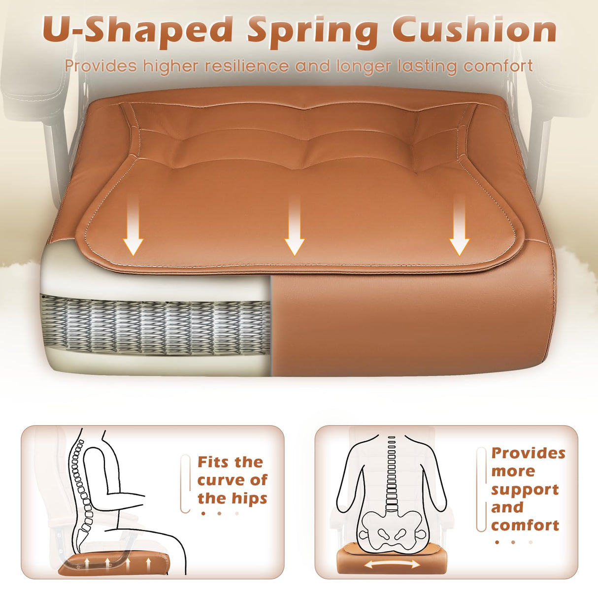 Big and Tall Office Chair,350lbs Leather Office Chair for Heavy People