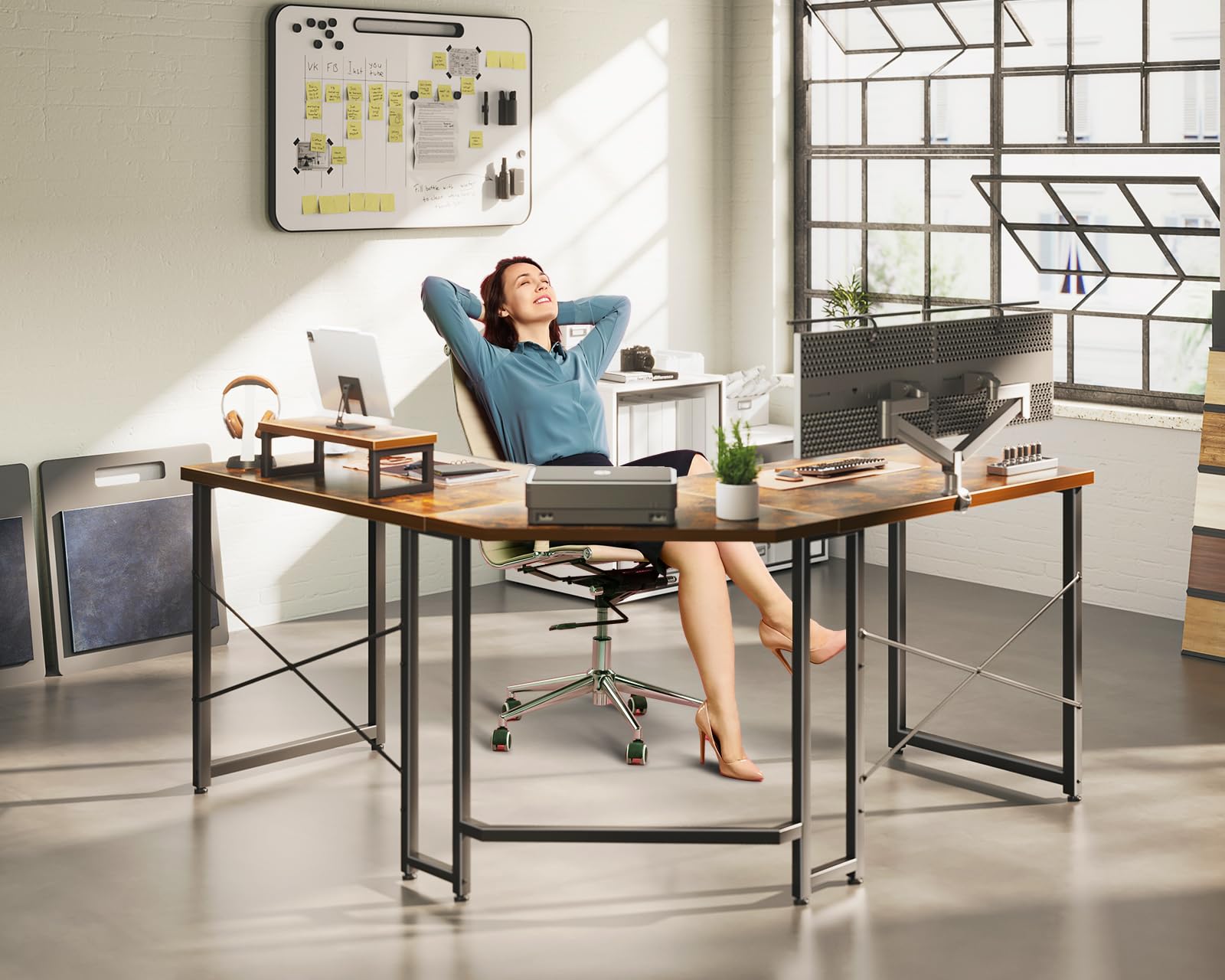 L Shaped Gaming Desk, Computer Corner Desk, PC Gaming Desk Table