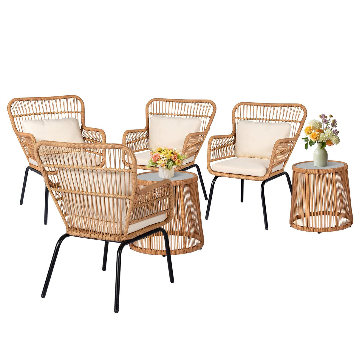 6 Pieces Patio Conversation Furniture Set